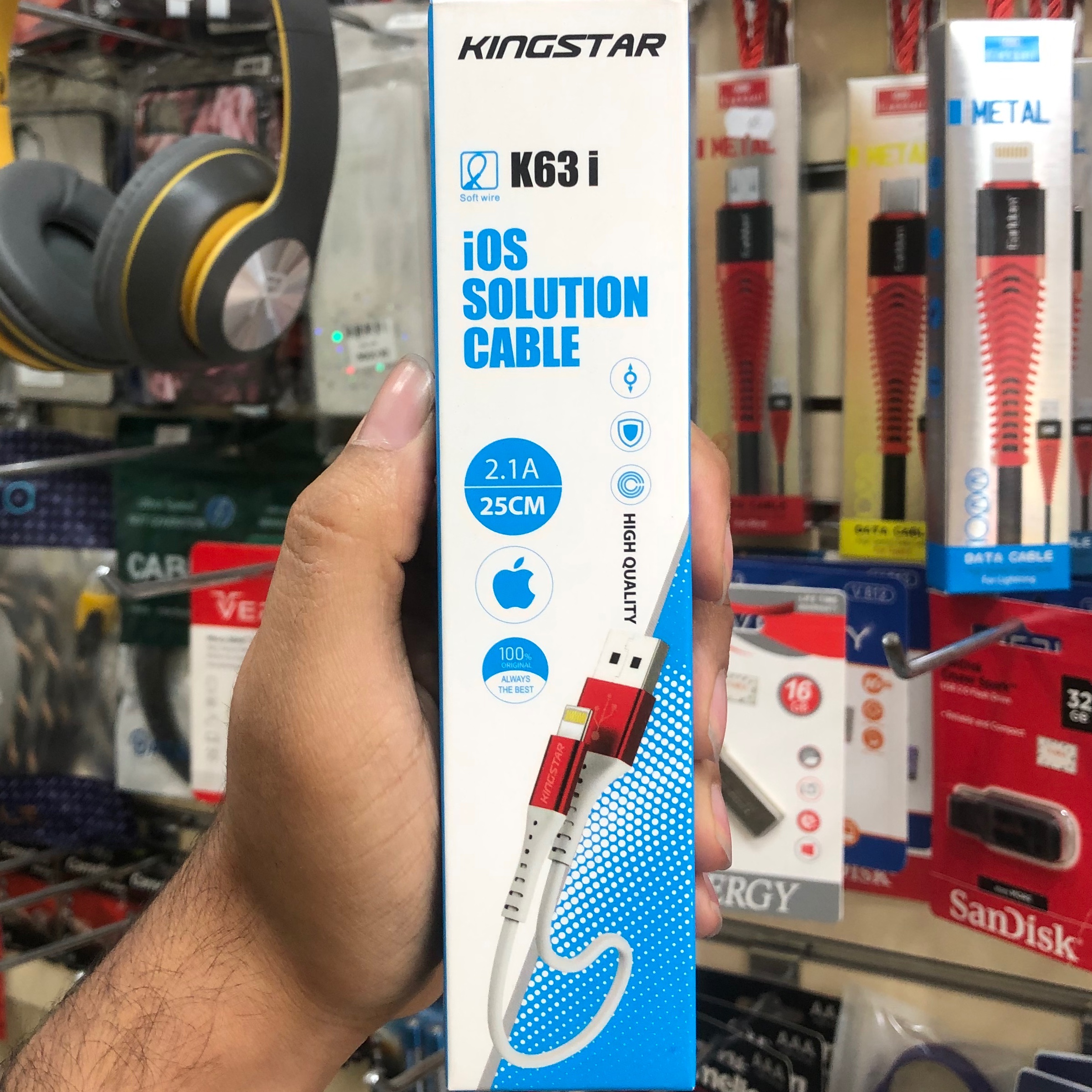 کابل پاور بانک لایتنینگ ( مناسب برای ایفون) برند king star