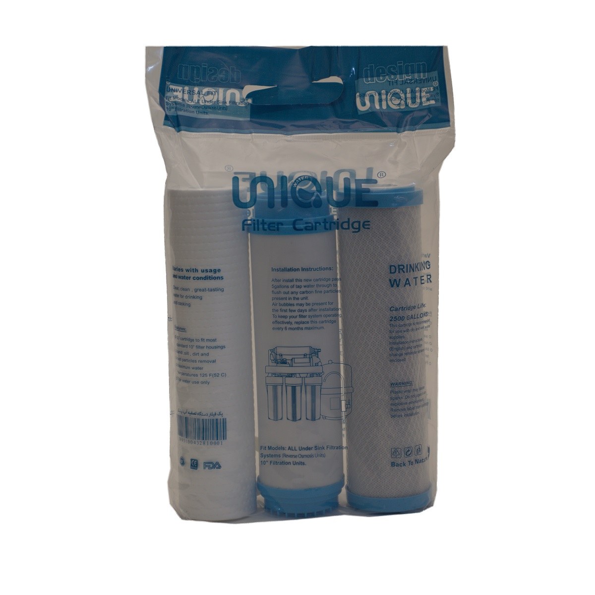 پک 3عددی  فیلتر پیش تصفیه  یونیک  دستگاه تصفیه آب