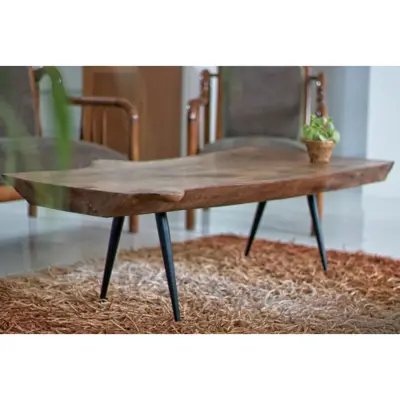 میز جلو مبلی چوب فلز با اسلب گردو / ارسال پس کرایه