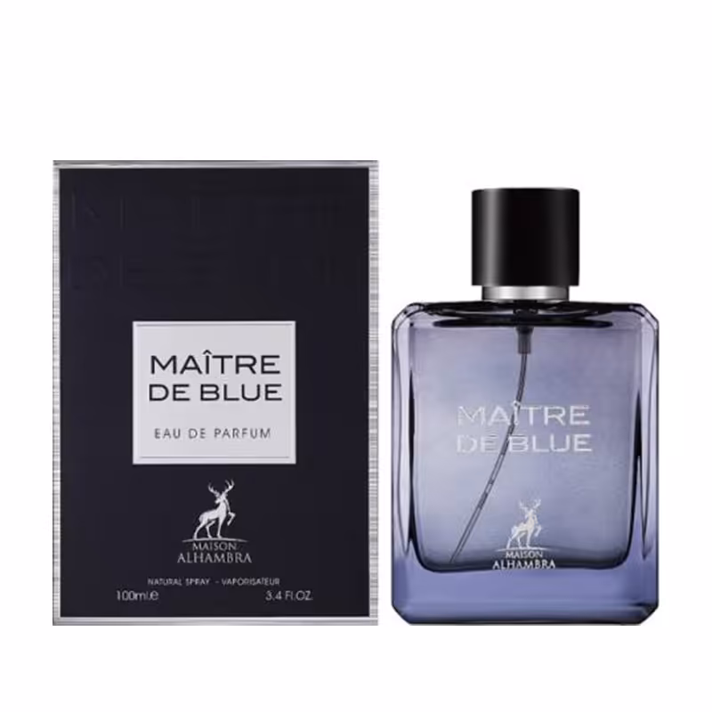 ادوپرفیوم مردانه مدل MAITRE DE BLUE الحمبرا  100 میل