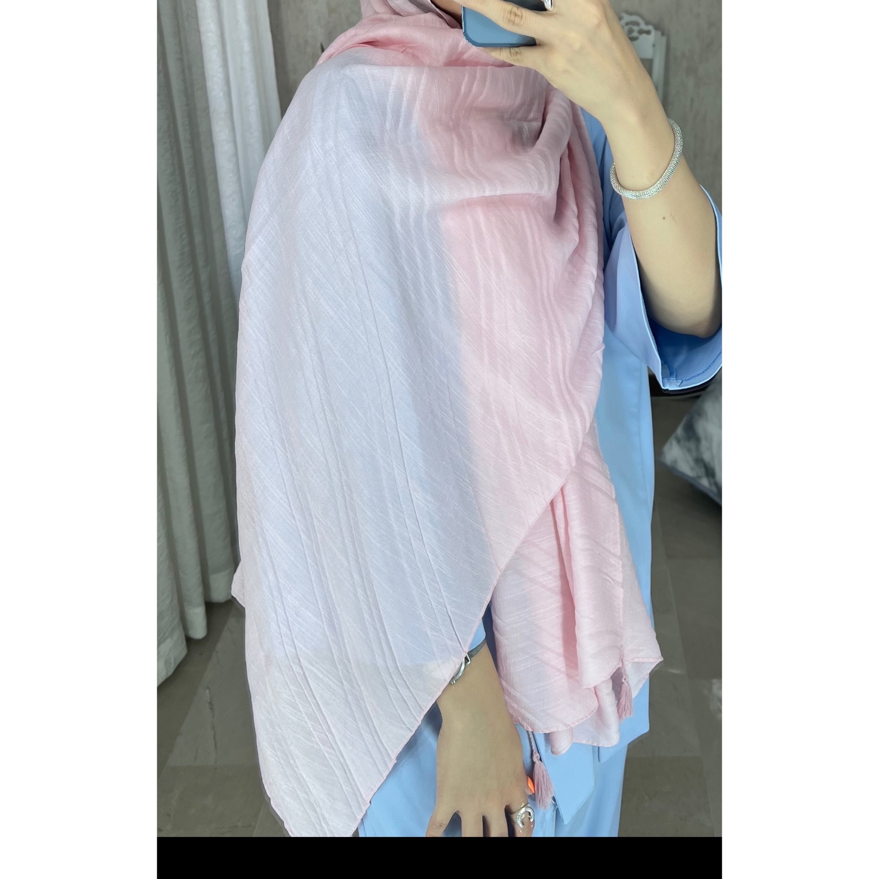 شال پلیسه ارزان صورتی