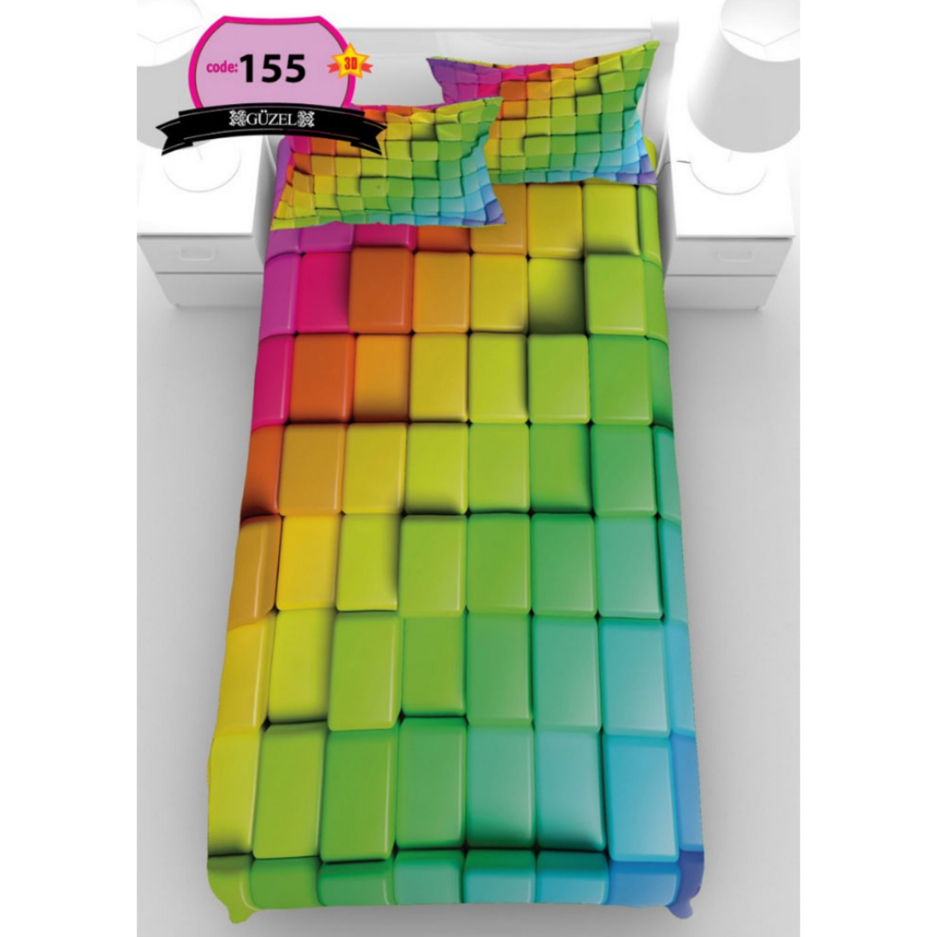 روتختی تک نفره سه بعدی برند گوزل -5 تکه -کد155