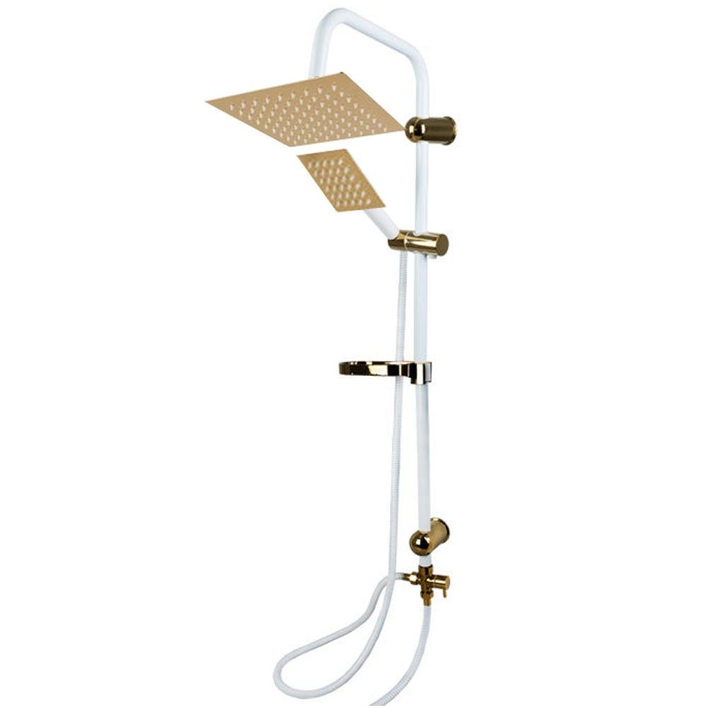 دوش حمام سفید طلایی