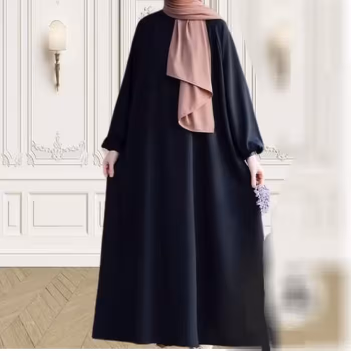 عبایی کرپ الیزه مدل رستا ماه شو مزون