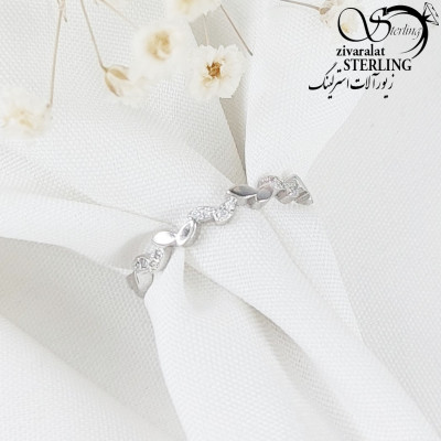 انگشتر طرح برگ نقره 925 کد 10509