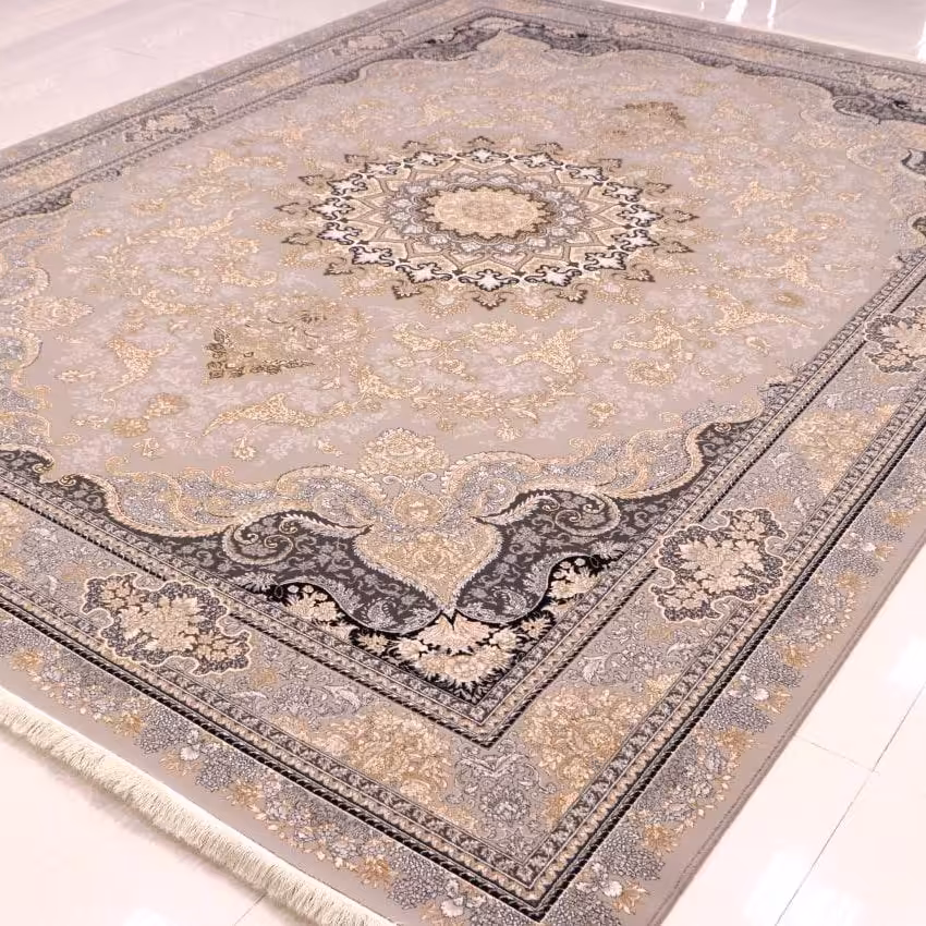 فرش  اکرلیک  12 متری 700 شانه طرح آیسا رنگ فیلی کد N103