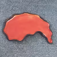 ظرف پذیرایی  با لعاب سرامیکی  رنگ سرخ قابل شستشو 