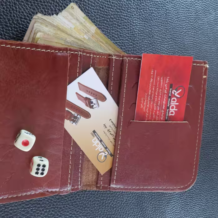 کیف چرم طبیعی جیبی دست دوز