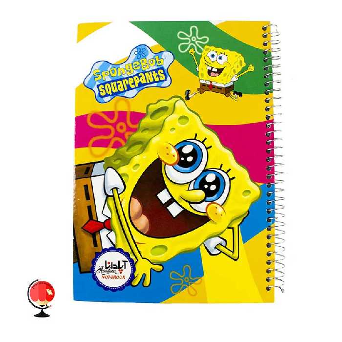 دفتر مشق 100برگ سیمی طرح باب اسفنجی جلد سخت آپادانا