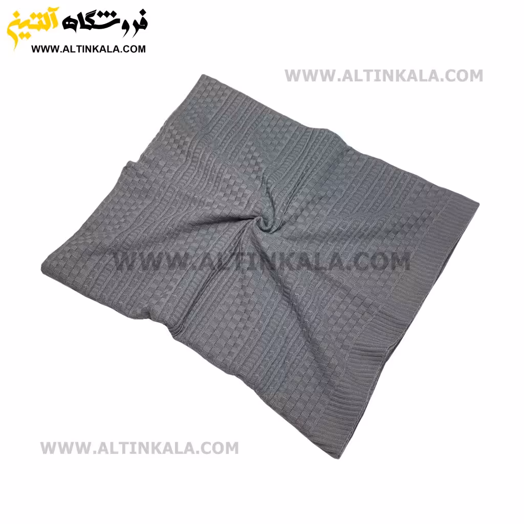 شال مبل بافت سوپر (تراکم بالا) طرح هیلدا سایز 160×220 طوسی