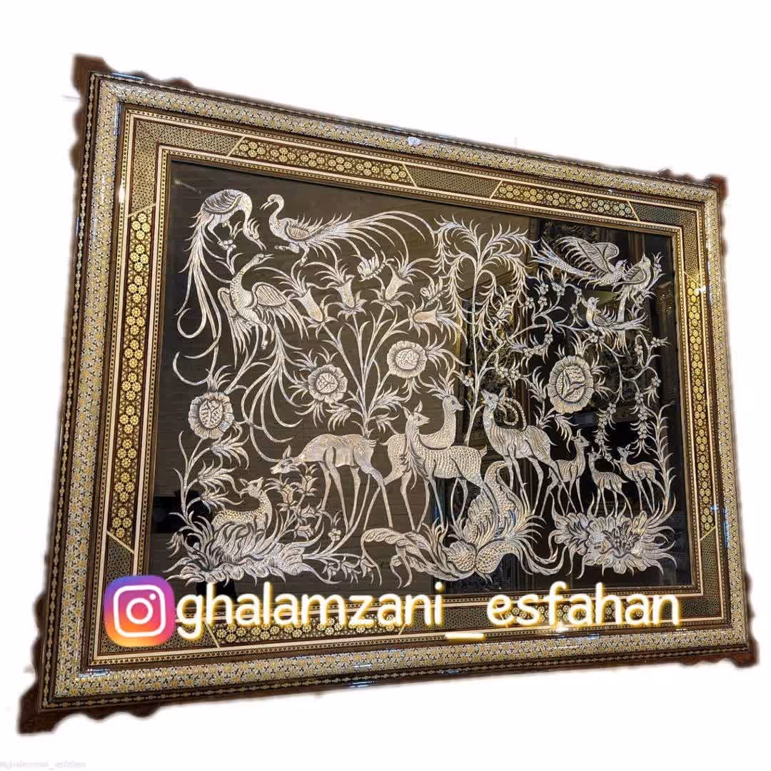 تابلو قلمزنی تمام خاتم ابعاد 90 در 70