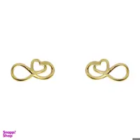گوشواره طلا 18 عیار زنانه کاپانی طرح قلب و بی نهایت کد KE011