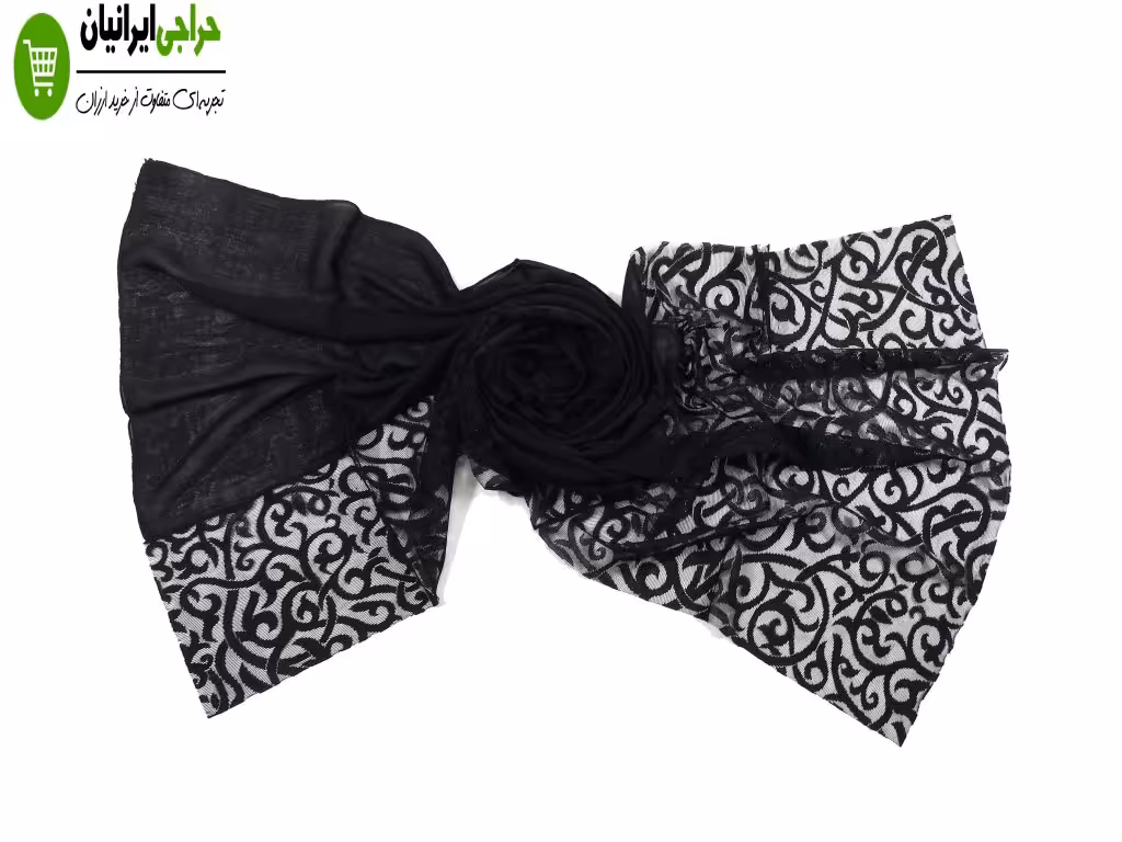 شال مشکی نخی گیپور کد 131