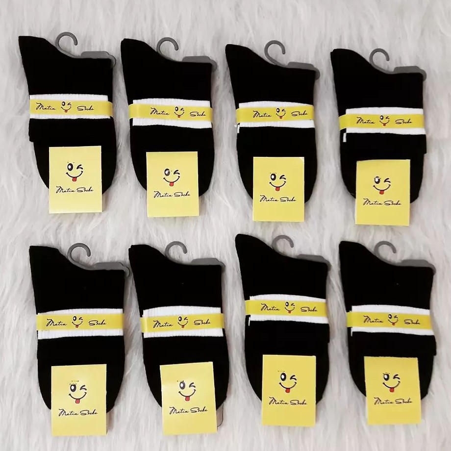 جوراب نیم ساق اسپورت مشکی دو خط سفید