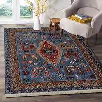 گلیم ماشینی  6متری (3-2) -هشت رنگ-طرح ارغوان آبی-ارسال پس کرایه