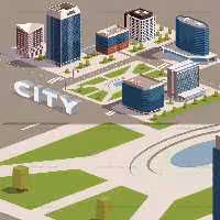 وکتور ایزومتریک آسمان خراش | گرافیک با طعم تربچه