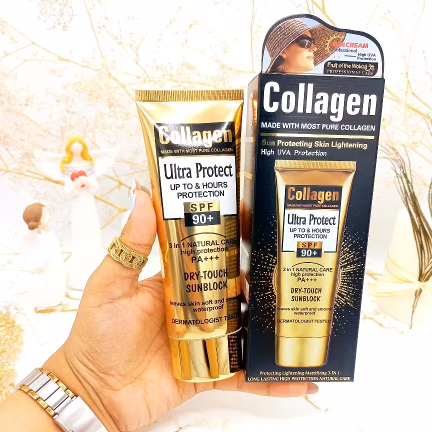 ضدآفتاب کلاژن اصلی بی رنگ ضد UVA و UVB با خاصیت ضدچروک و آبرسان