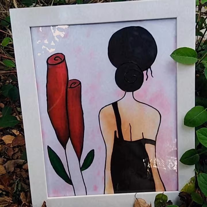 نقاشی روی پارچه.