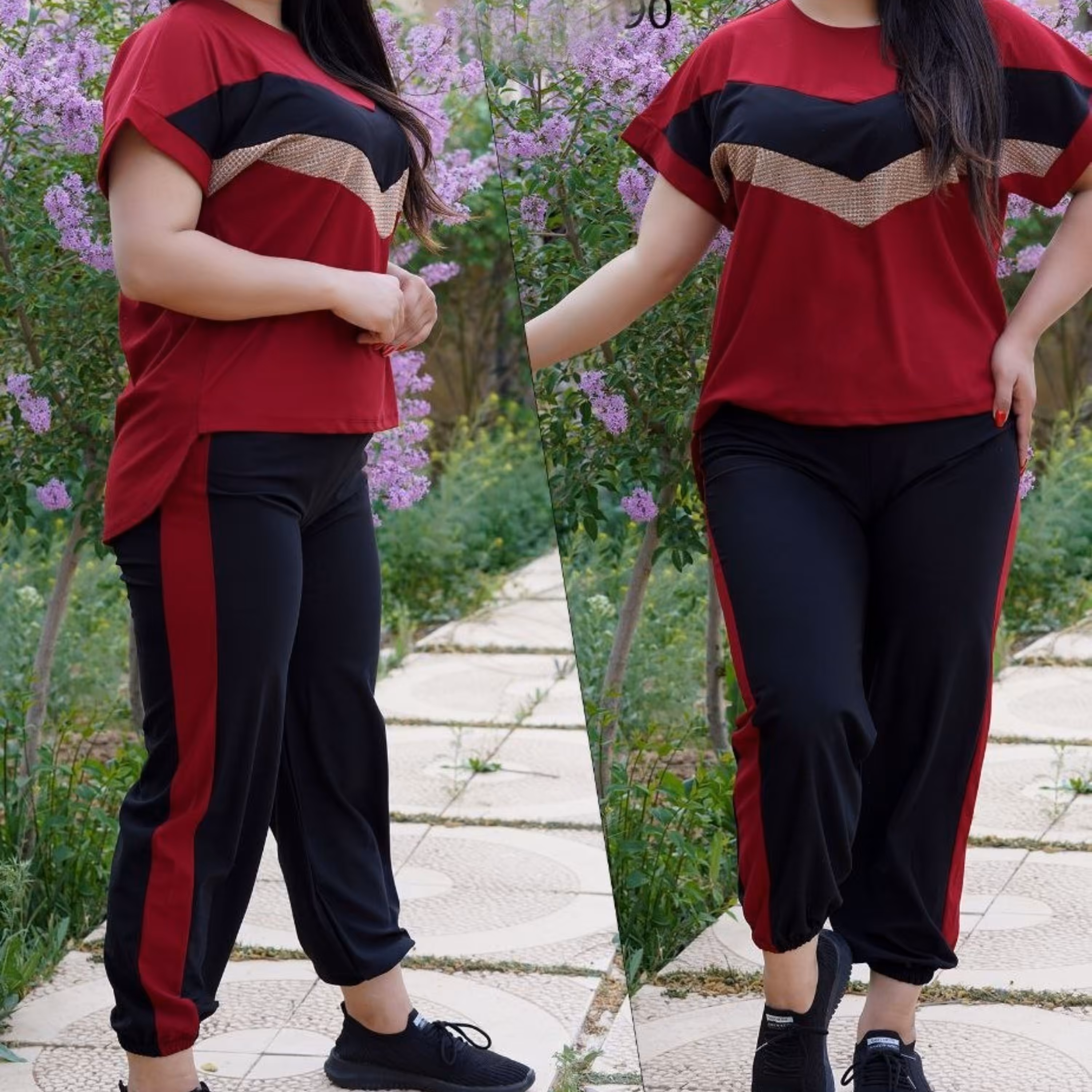 تی شرت شلوار seven طلایی  جودن و لمه