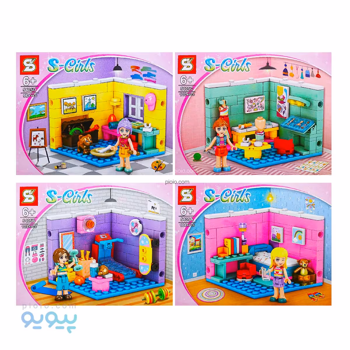 سری 4 عددی لگو دخترانه آیتم S-GIRLS 5405 عمده و کارتنی