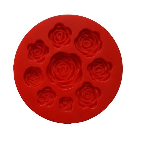 مولد قالب سیلیکونی فوندانت مدل گل رز 9 تایی


