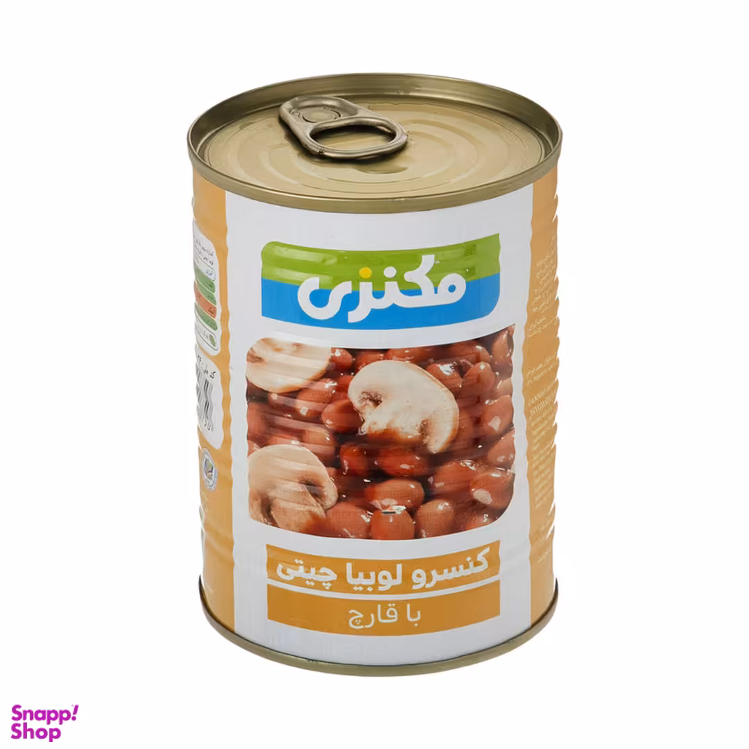 کنسرو لوبیا چیتی با قارچ مکنزی وزن 380 گرم