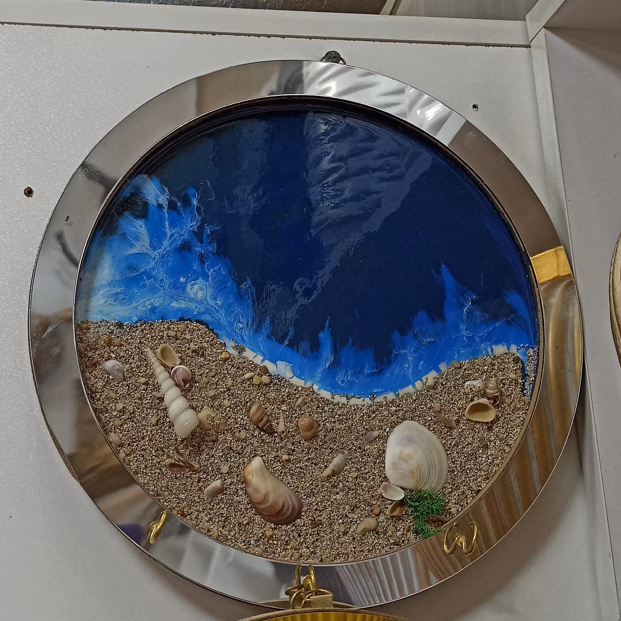 جاکلیدی دیواری ساحلی دورنگ نقره ای طلایی