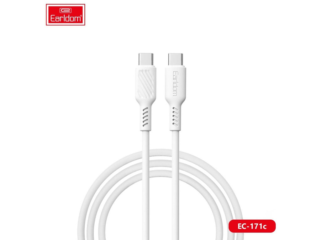 کابل شارژ سریع تایپ سی به تایپ سی یک متری 60 وات ارلدام Earldom EC-171 Type C cable 1.0m