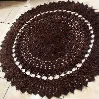 فرشینه ی ماندالای دست بافت بافته شده از مکرومه ی کتان ترک