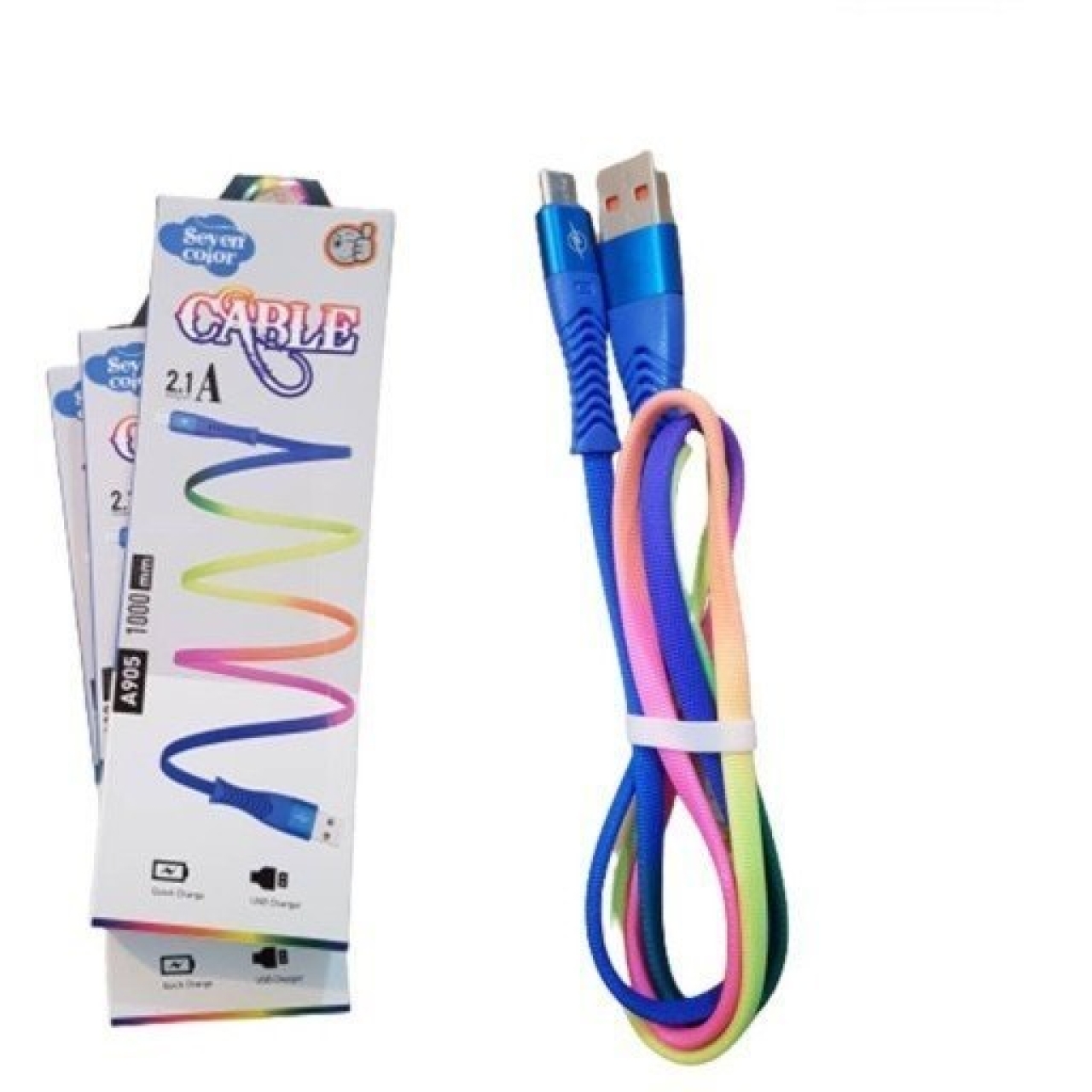 کابل شارژ رنگین کمانی type-c