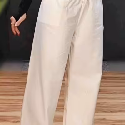 شلوار لنین کرم روشن تک رنگ کار اعلاسایز : 38 تا 48