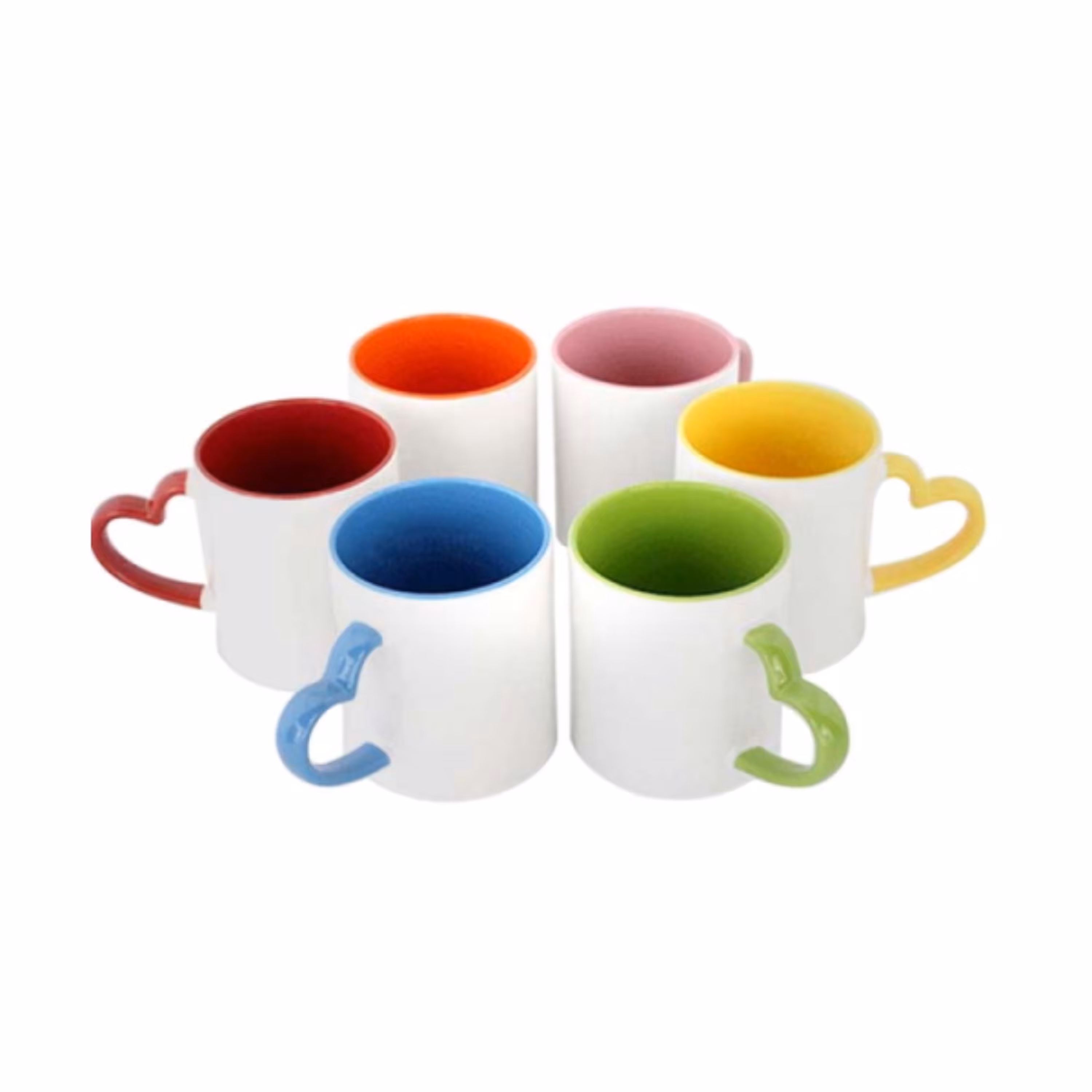 ماگ های دسته قلبی رنگی با طرح دلخواه