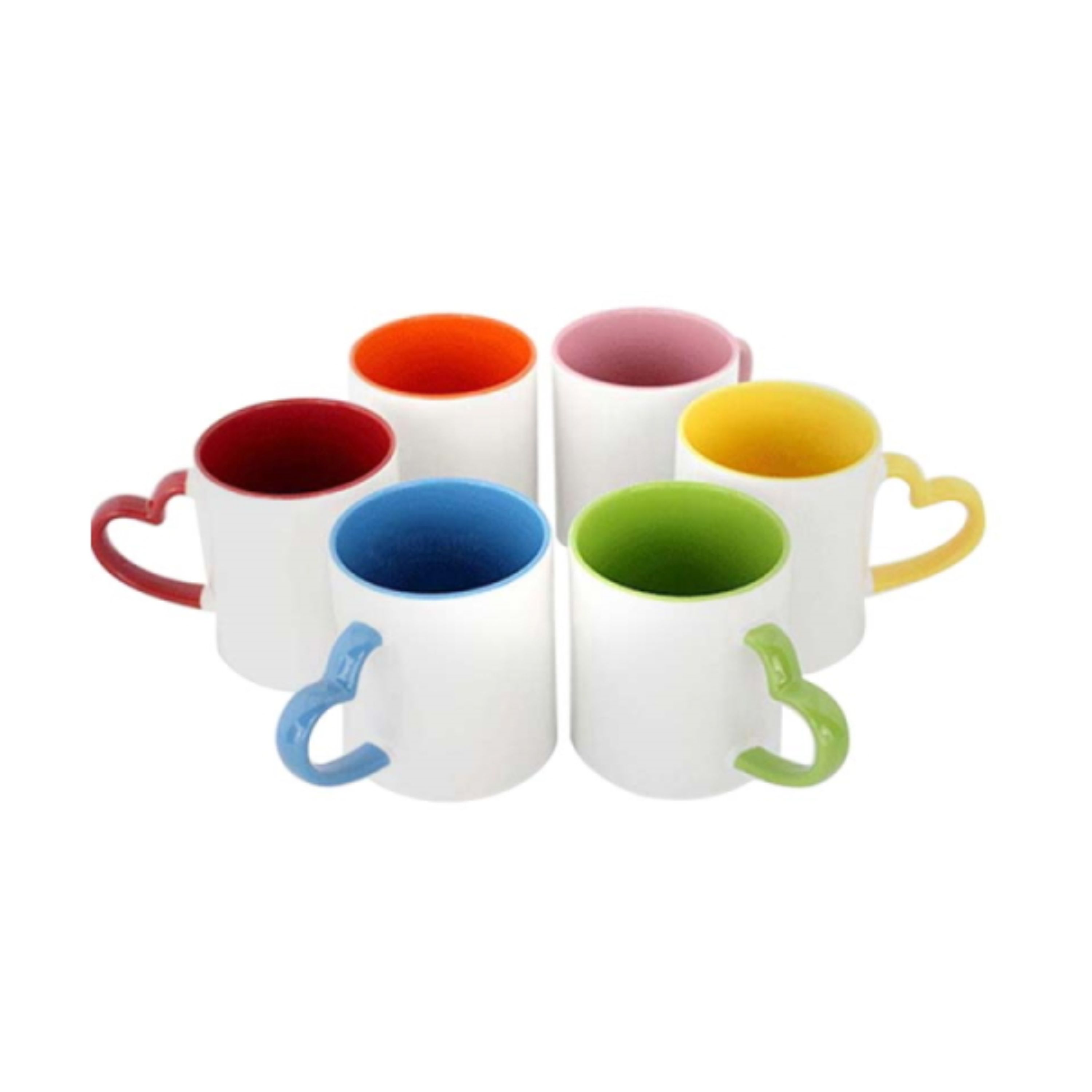 ماگ های دسته قلبی رنگی با طرح دلخواه