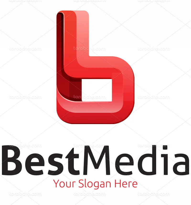 وکتور لوگو حرف B قرمز | گرافیک با طعم تربچه
