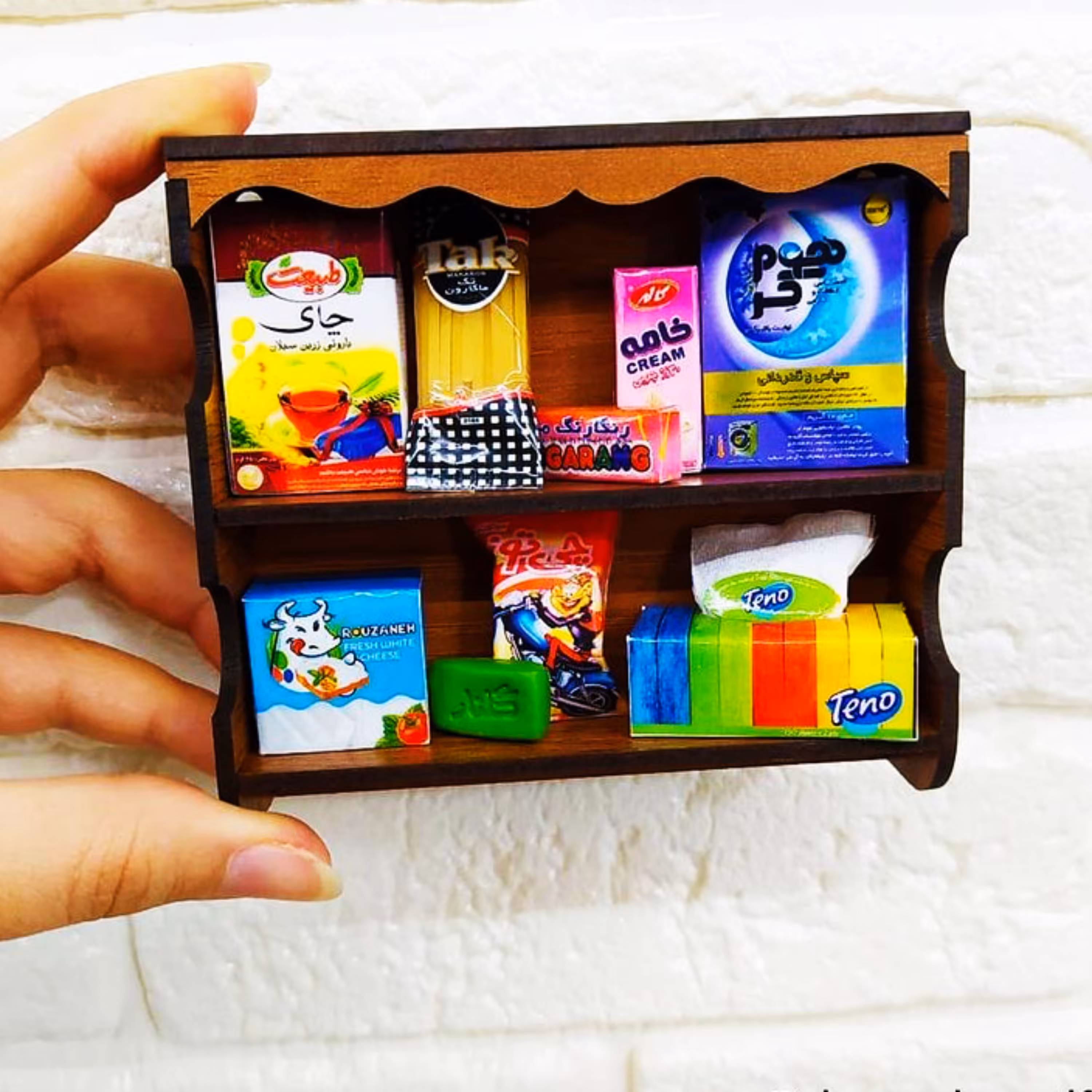 پک مگنت یخچال مینیاتوری استند چوبی کد10