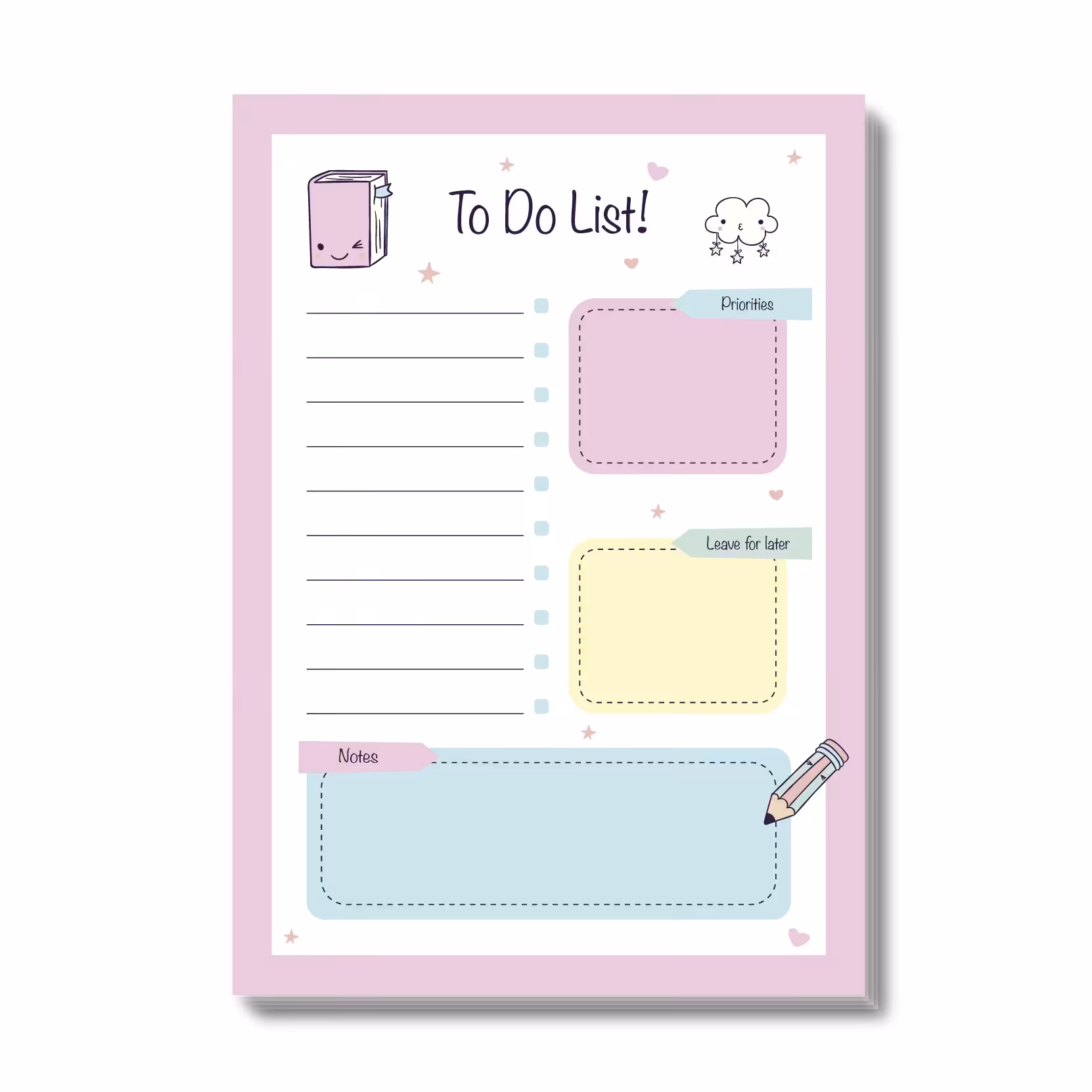 نوت پد برند ویکدی طرح ابر و کتاب کد 1 سایز  A6