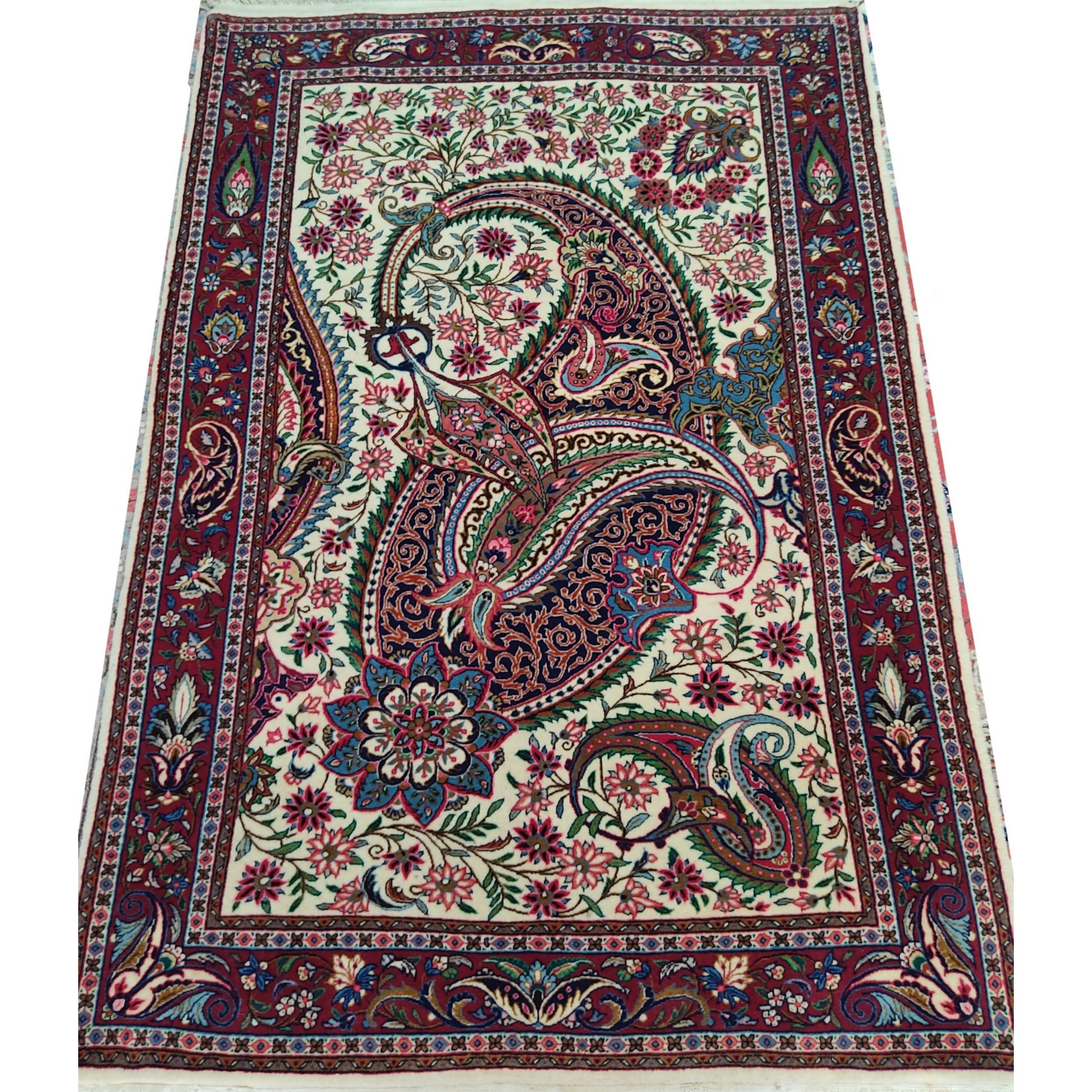 فرش دستبافت زرنیم ساروق اعلا  45 رج نقش بوته حیدرزاده 