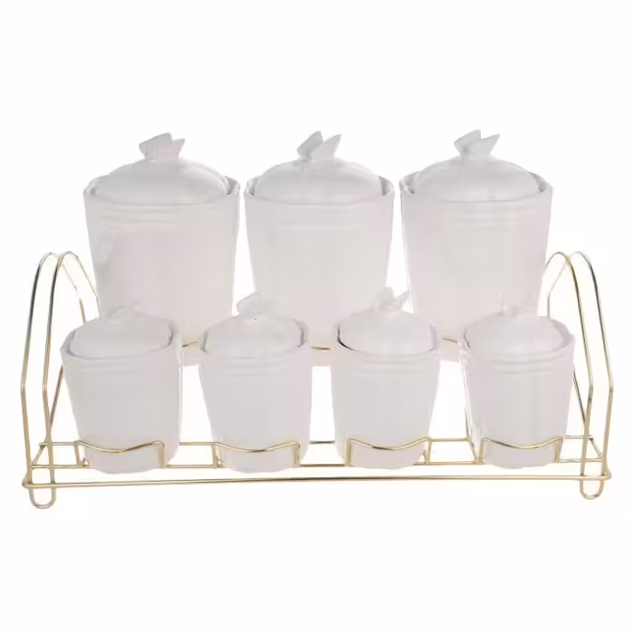 ست  جا ادویه 7 پارچه ماگرو آینه ای با