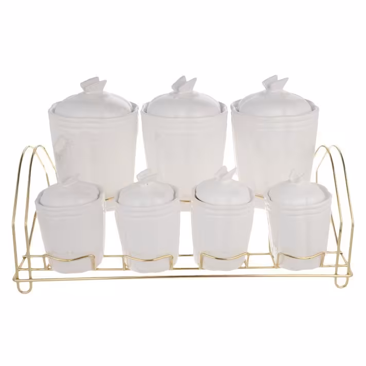 ست  جا ادویه 7 پارچه ماگرو آینه ای با