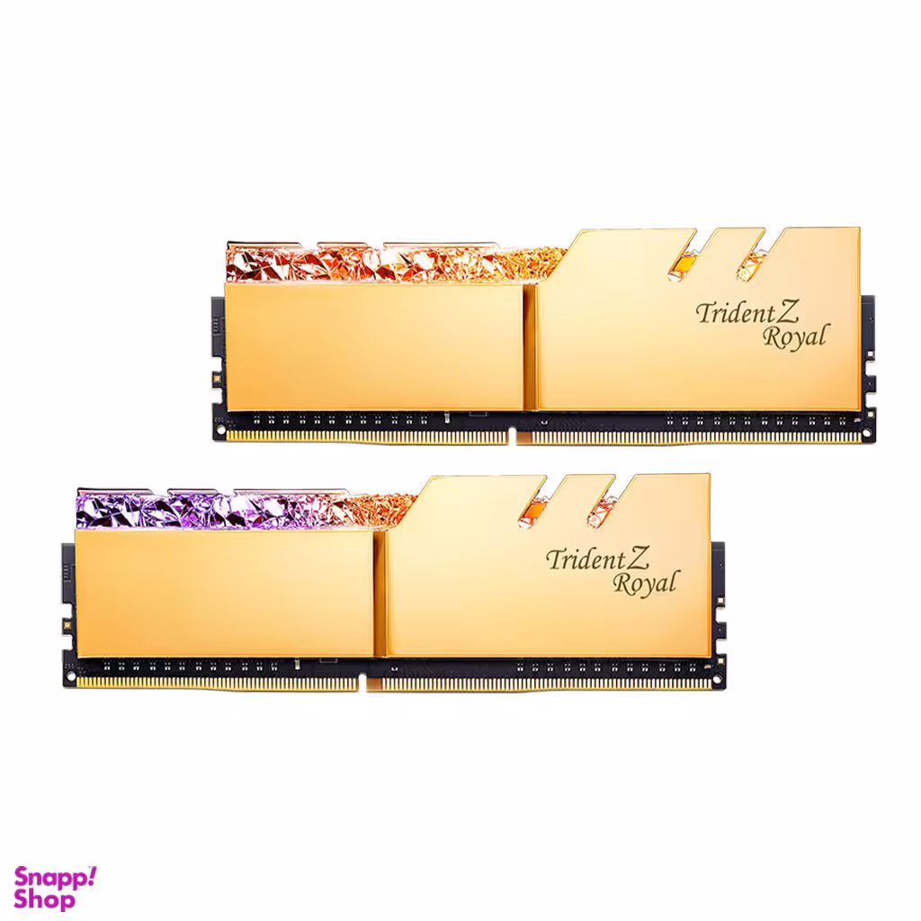 رم دکستاپ جی اسکیل مدل Trident Z Royal GOLD Dual 3200MHz ظرفیت 64 گیگابایت رنگ طلایی
