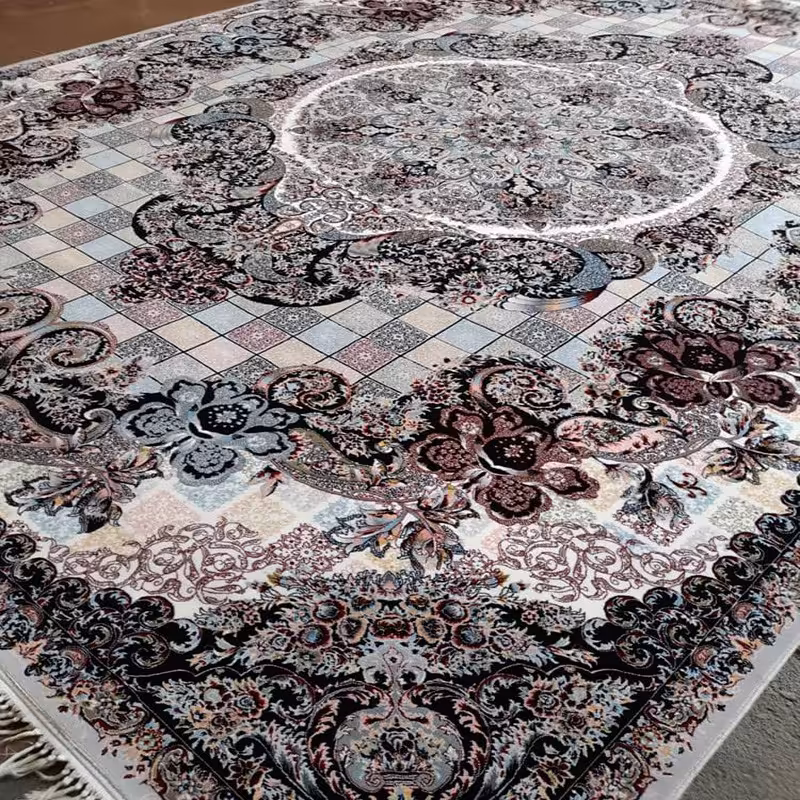 فرش ماشینی مدل تندیس6متری700شانه تراکم2550 رنگ فیلی