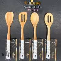 کفگیر ملاقه چوبی دسته سرامیک یونیک کد 1015