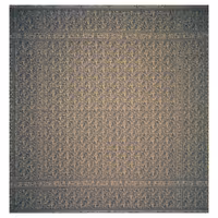 رومیزی ترمه مربع نخی  کد TRM126  رنگ آبی مات آستر شکلاتی