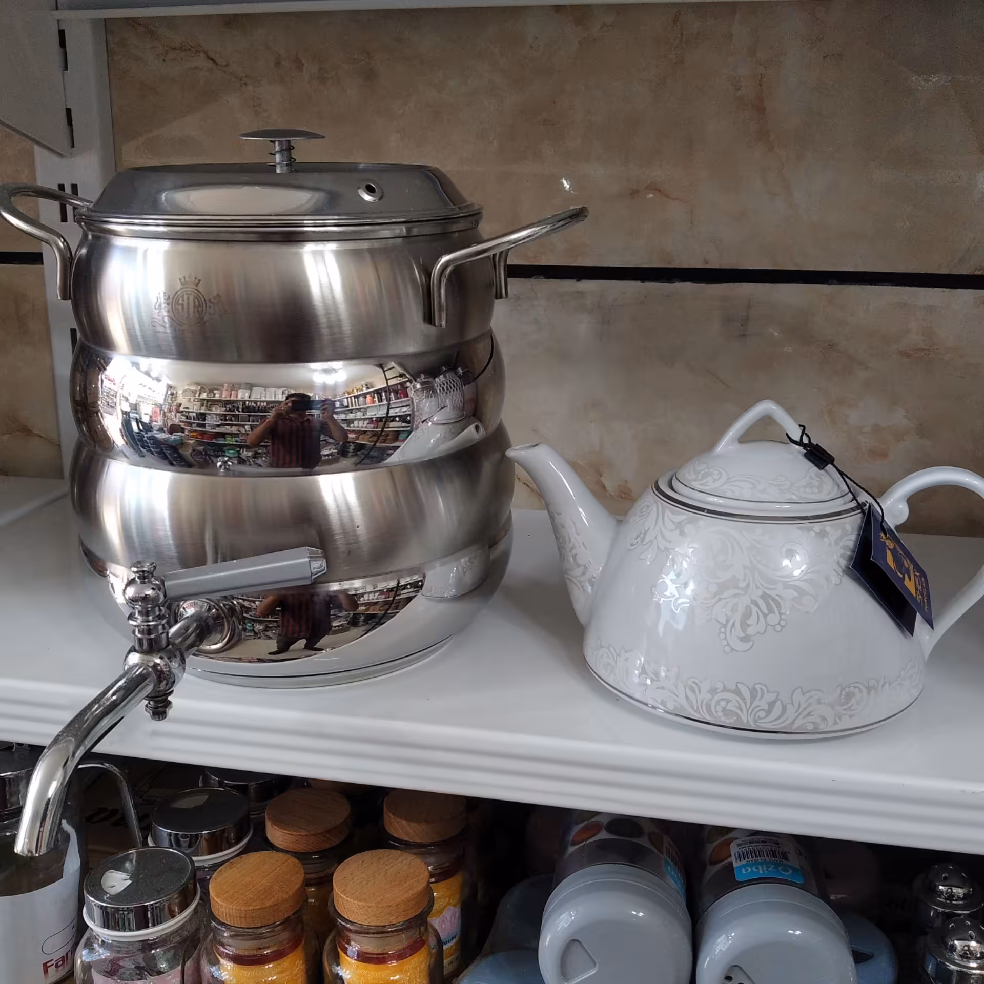 کتری و قوری استیل کف چدن