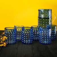 لیوان شیشه ای بومی مدل نگینی استوانه بسته 6 عددی