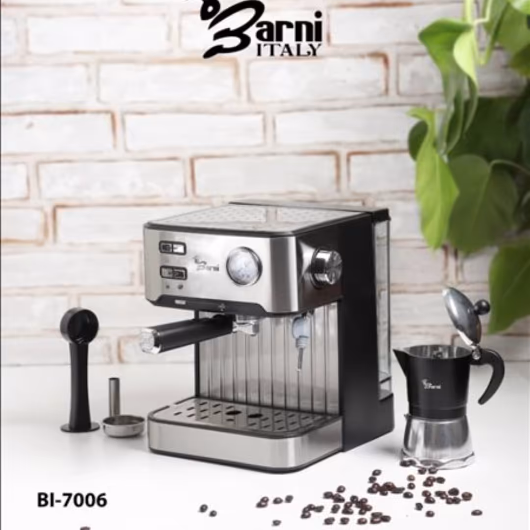 اسپرسوساز 20بار و 850 وات بارنی Barni مدل 7006 در سه رنگ مشکی آبی قرمز