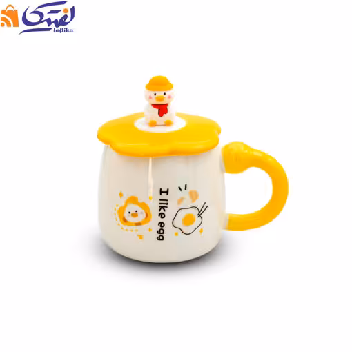 ماگ اردک درب دار سرامیکی همراه با قاشق