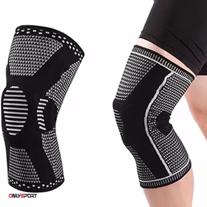 زانوبند طبی ورزشی Mailika 976 جفتی مشکی سفید