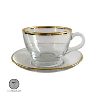 فنجان و نعلبکی بیسیک لب طلا پاشاباغچه کد 97948