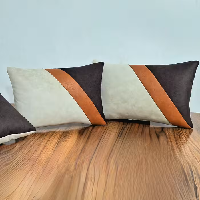 کوسن چرم و پارچه بهترین کیفیت حجیم شده با الیاف نانو توپی در سایز بندی